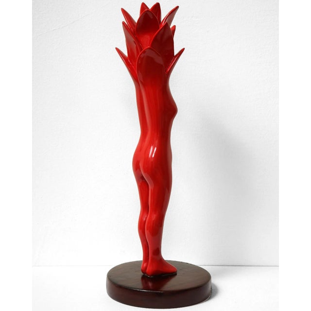 2021 “Red Transition” Contemporary, Red, Mixed Media, Acrylic and Wood Sculpture by Nana De La Fuente For Sale In New York - Image 6 of 12