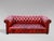 20th Century Red Leather 3-Seater Chesterfield, 1920s For Sale - Image 3 of 9