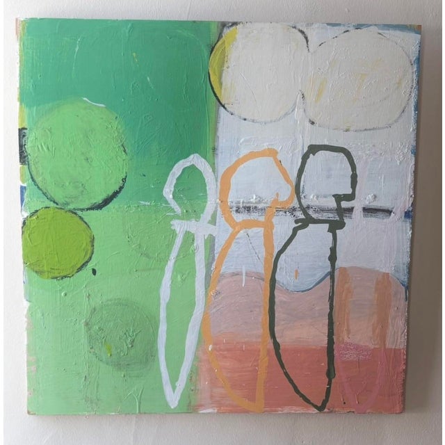 Wood Abstract Mixed Media Painting on Board by Artist Jonczyk, 32” X 32” For Sale - Image 7 of 7