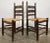 Mid 20th Century Vintage Primitive Turned Wood Woven Seat Ladderback Chairs, a Pair For Sale - Image 5 of 10