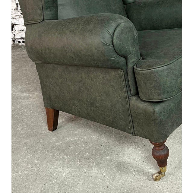 Textile Dutch Wingback Chair, Reupholstered For Sale - Image 7 of 7