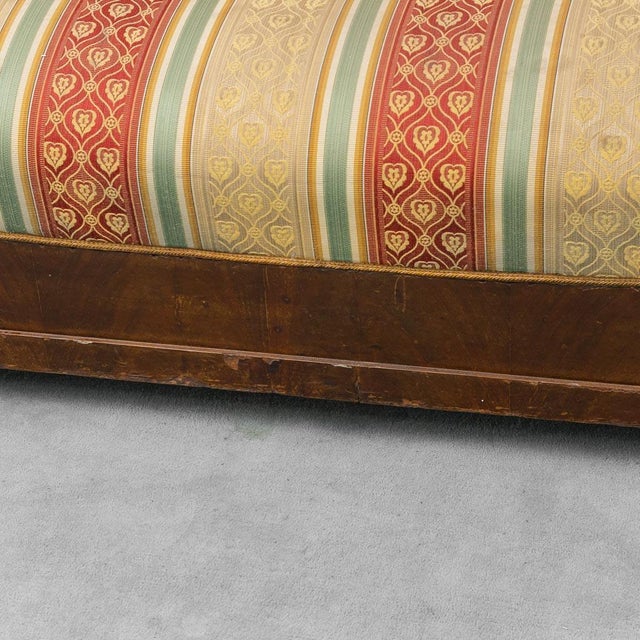 3-Seater Sofa in Wood and Striped Fabric, 1950s For Sale - Image 8 of 14