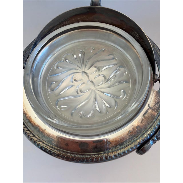 Vintage 1883 Fb Rogers Silver Co 273 Roll Top Caviar/Butter Dish Lion Head W/ Insert For Sale - Image 4 of 7