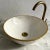 Luxury 16" Inch Round Milk-White Handcrafted Ceramic Sink with 14K Gold Rim Add timeless elegance to your bathroom with...