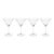 Pescara 4-Piece Set White Dot Martini Glasses, Clear For Sale