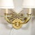 Art Deco Pair of Art Deco Jules Leleu Polished Brass & Glass Ribbon Sconces For Sale - Image 3 of 12
