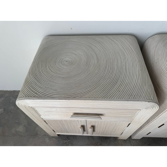 1970s Vintage Gabriella Crespi Style Pencil Reed Nightstands – Pair For Sale - Image 4 of 17
