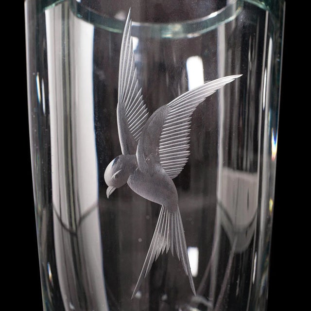 1960s Vintage Swedish Decorative Art Glass Flower Vase For Sale - Image 11 of 13