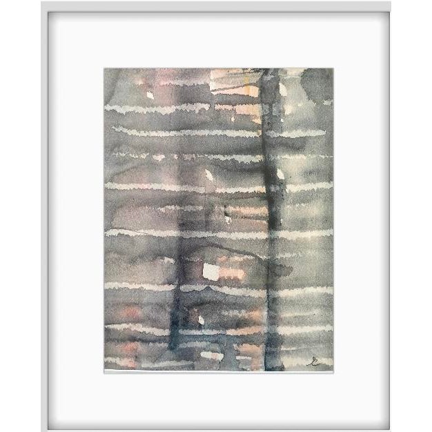 Contemporary Original Abstract Watercolor Painting on Paper by Stephanie Cate, Framed For Sale