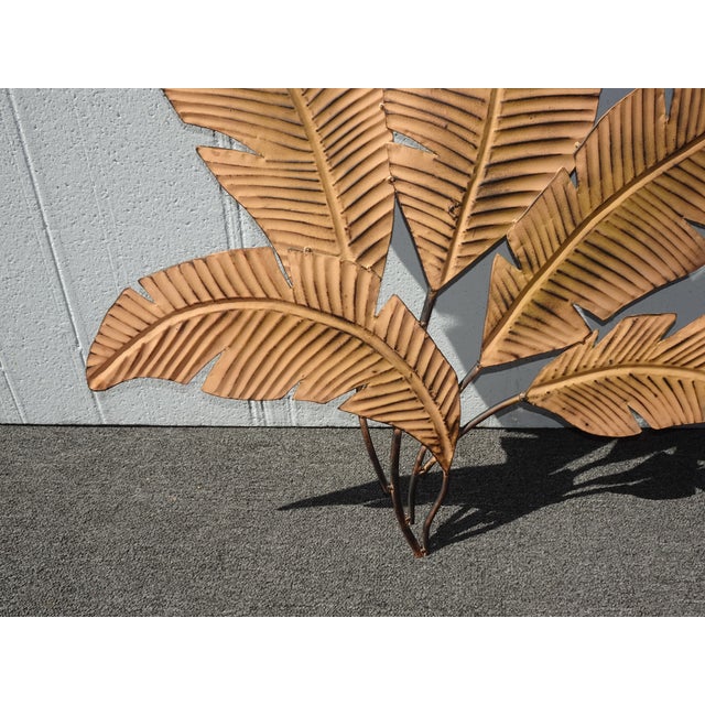 Picture 35" Tall Brown Metal Leaf Clutter Palm Art Wall Decor For Sale - Image 16 of 16
