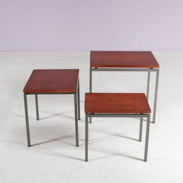 Wood Nesting Tables, Netherlands, 1960s, Set of 3 For Sale - Image 7 of 11