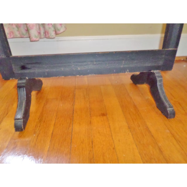 Black Antique Ornate Victorian Ebonized With Gold Accents Fire Screen For Sale - Image 8 of 9