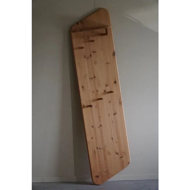 Danish Modern Sculptural Wall-Mounted Coat Rack in Pine, 1980s For Sale - Image 12 of 13