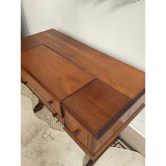 Brown Antique Spinet Secretary/Desk Attr. To Hekman For Sale - Image 8 of 16