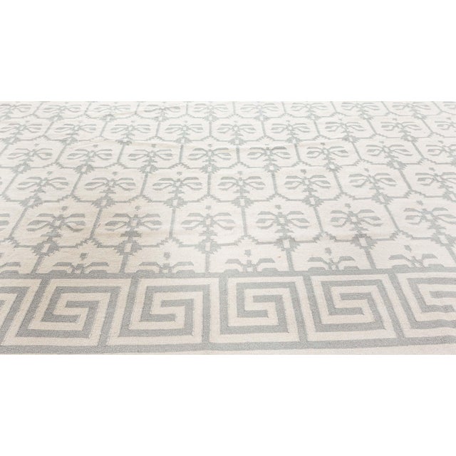 Terra Cotta Doris Leslie Blau Vintage Indian Dhurrie Rug For Sale - Image 8 of 9