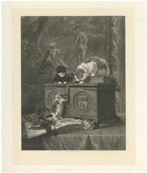 Henriette Ronner, The Young Adventurers: Cats and Kittens, 1894, Print