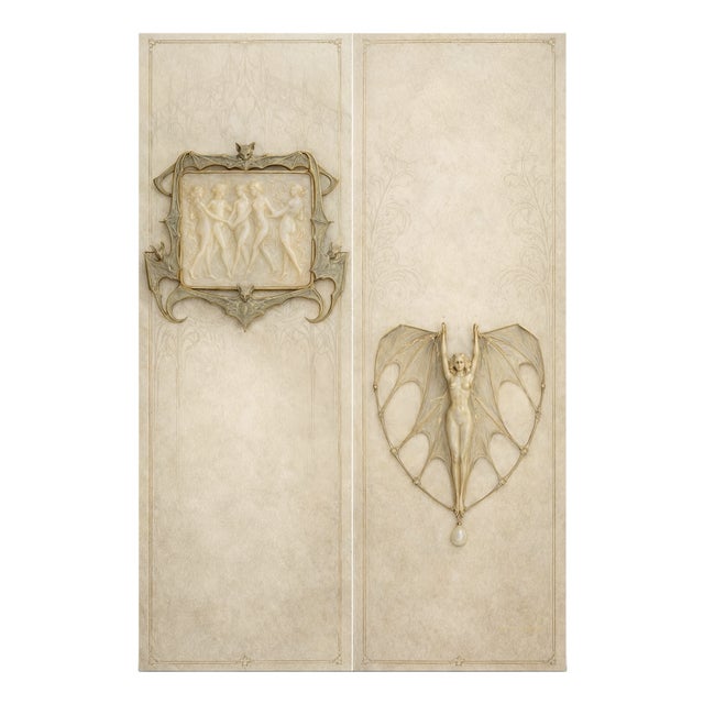 Large Art Nouveau Jewelry Study "Alabaster Oracle" – 40" X 60" Fine Art Print on Brushed Metal For Sale
