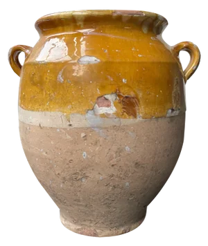 Small Yellow Glazed Ceramic Confit Jar