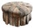 Large Tufted Cocktail Ottoman in Animal Print Velvet With Skirt & Pillow For Sale