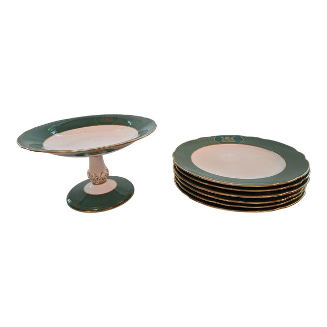 1940s Spode Plates and Compote With South Africa Old Coat of Arms 7