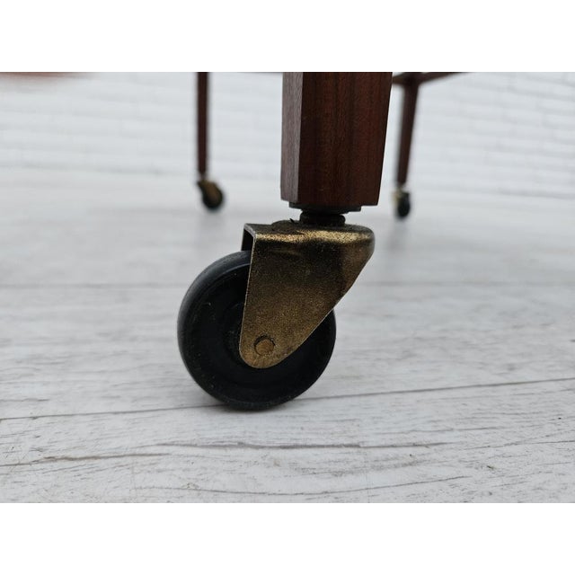 Danish Coffee Table with Wheels in Teak Wood, 1970s For Sale - Image 15 of 16