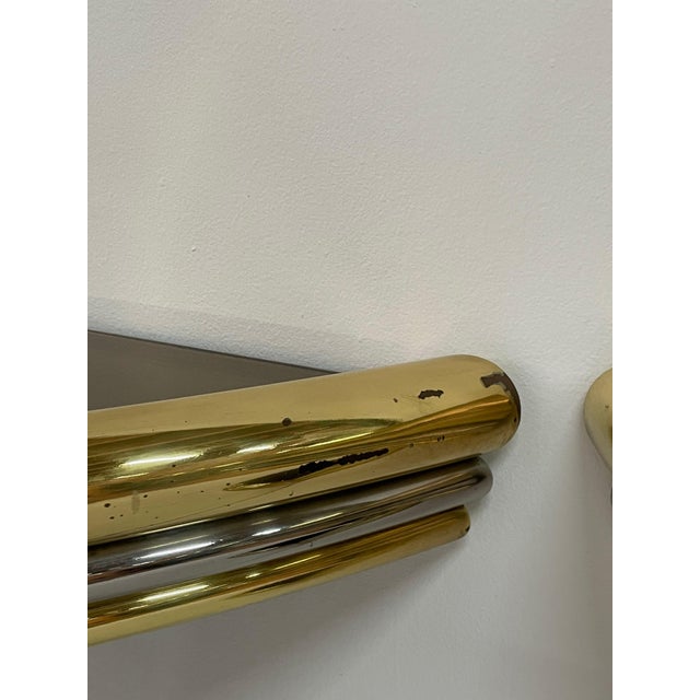 Mid-Century Modern Exceptiona Mixed-Metal Demilune Consoles - A Pair For Sale - Image 3 of 18