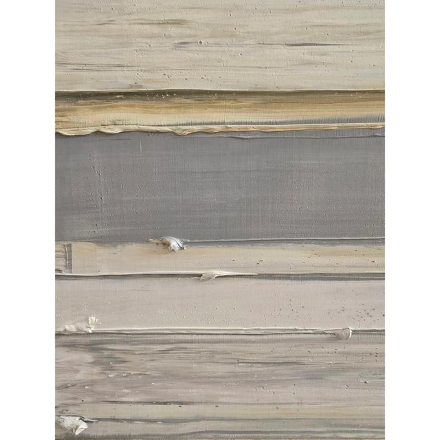 Abstract Abstract Minimalist Landscape Oil Painting by Diane Grant / Neutral Color Palette / Color Field / Seascape For Sale - Image 3 of 7
