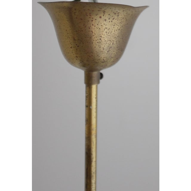 Metal 1950s Scandinavian Modern Leaf Decorated Pendant For Sale - Image 7 of 9