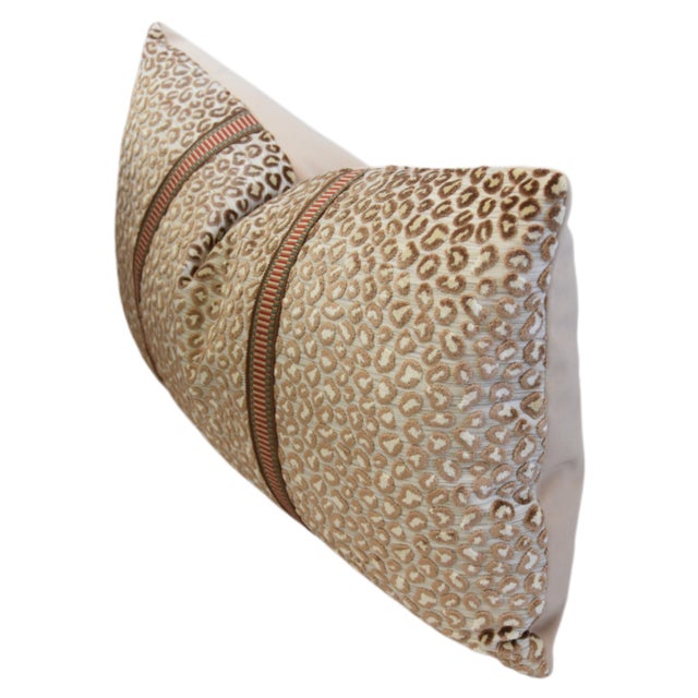 2020s Colfax & Fowler Animal Cut Velvet Feather/Down Pillow For Sale - Image 5 of 7