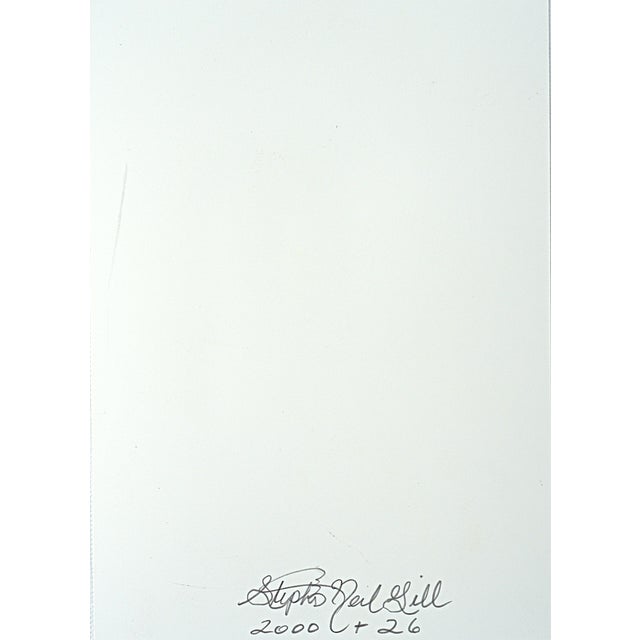 The Letter m 2000+26 5"W x 7"H Acrylic Ink on Yuppo Paper Colors Olive Green and Vermillion Red with Traces of White...