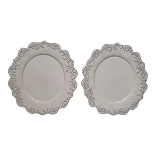 Vintage Scalloped Serving Plates, Set of 2 For Sale