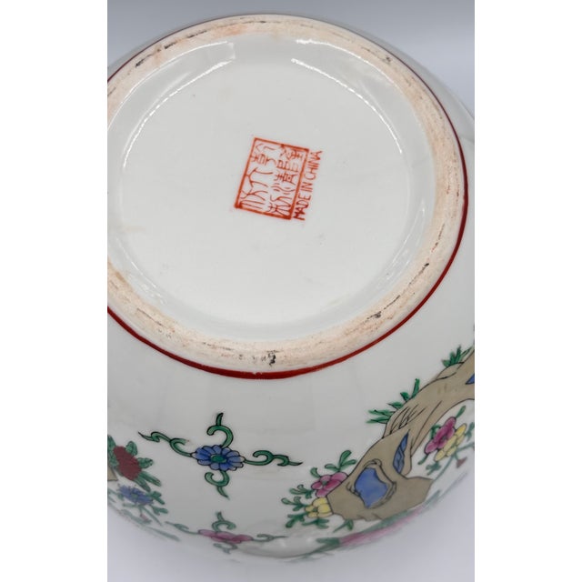 Chinese Export Famille Rose Oriental Gilt Porcelain Lidded Ginger Jar Tea Caddie For Sale - Image 11 of 11