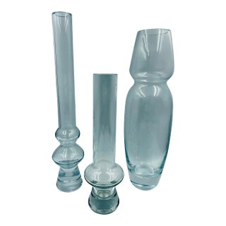 Late 20th Century Modernist Crystal Vases Marquis by Waterford- Set of 3 For Sale