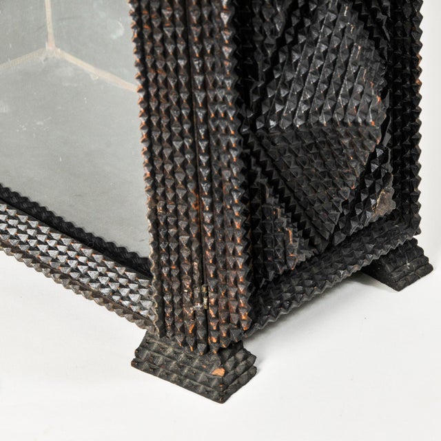 Rare 19th Century German Tramp Art Nicho Box – Intricate Notch Carving For Sale - Image 9 of 18