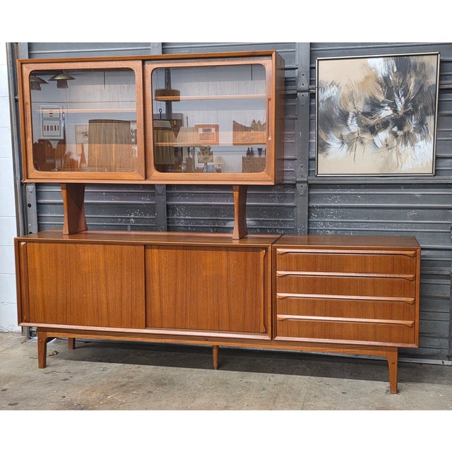 Mid-Century Modern 1950s Modular 3 Piece Danish Teak Hutch For Sale - Image 3 of 12
