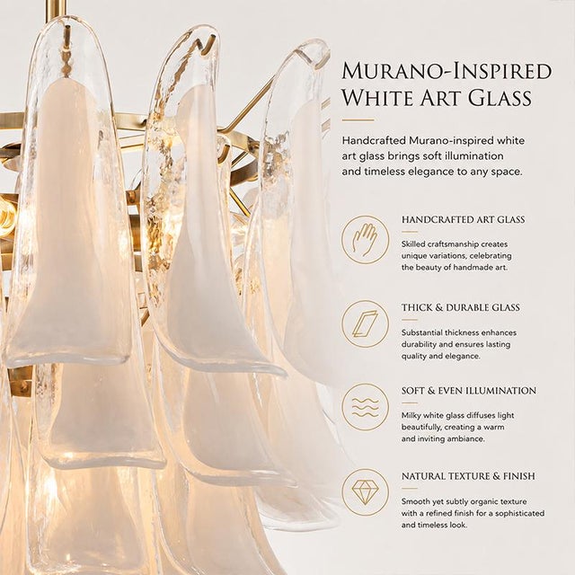 Mid-Century Modern Aloadecor 24'' Wide Vintage Mid-Century Modern Flush Mount 4-Light 4-Tier White Art Glass Ceiling Light With Antique Bronze Finish For Sale - Image 3 of 5
