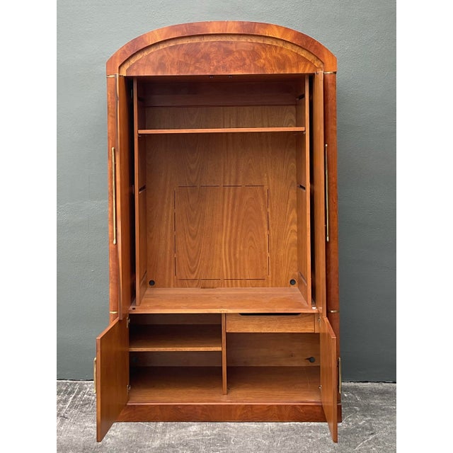 Late 20th Century Vintage Henredon Burl Wood Armoire For Sale - Image 5 of 12