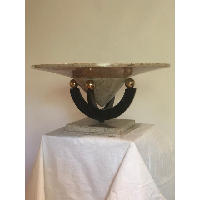 This beautifully handmade sandstone color tessellated bowl floats on a tessellated stand, composed of a sandstone color...