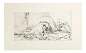 Pablo Picasso, Horse and Bull Preparatory Sketch for Guernica, Lithograph, 1937
