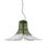 Elegant tulip pendant light with four green and clear murano glass blades on a chromed nickel hardware designed by carlo...