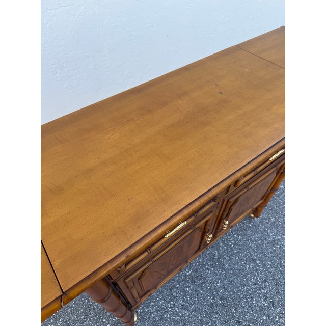 Ornamental & Decorative Materials Dixie Furniture Aloha Faux Bamboo Server Bar For Sale - Image 7 of 11