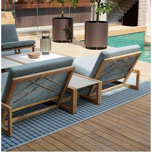 Wood Teak & Porcelain Carlotta Outdoor Coffee Table by Tobia Scarpa, Italy For Sale - Image 7 of 10