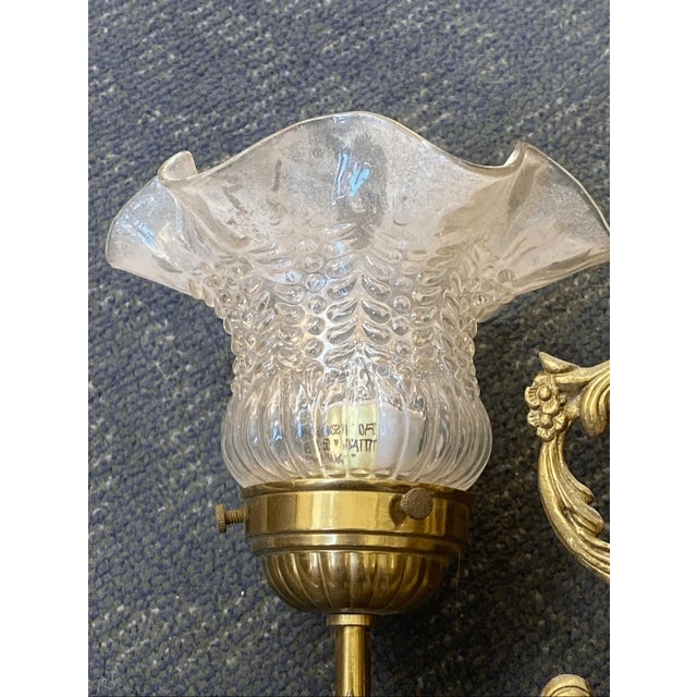 French Vintage French Style Lacquered Brass Wall Sconce For Sale - Image 3 of 8