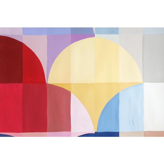 2025, Bauhaus Gems, Intuitive Modernism Painting, Large Diptych of Balloons Patterns, Acrylic Painting on Watercolor Paper by Natalia Roman-Set of 2 For Sale - Image 9 of 9