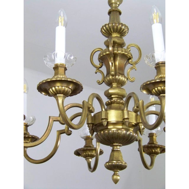 Brass Chandelier & Wall Light, 1900 For Sale - Image 4 of 15