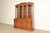 French Provincial Thomasville French Regency Louis XVI Carved Walnut Lighted Breakfront Bookcase Cabinet For Sale - Image 3 of 17