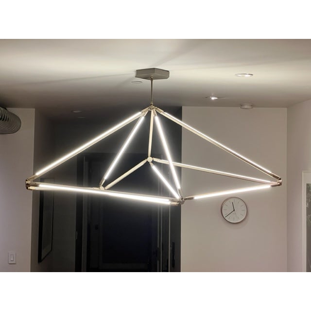 Contemporary Brass and Led Shy 8.1 by Bec Brittain Chandelier For Sale - Image 3 of 8