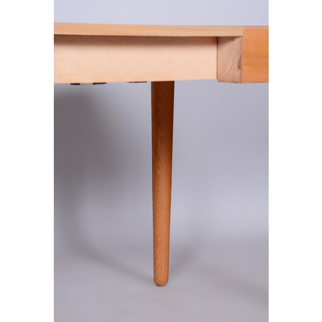 Mid-Century Dining Table in Ash attributed to Úluv, Czech, 1950s For Sale - Image 6 of 12