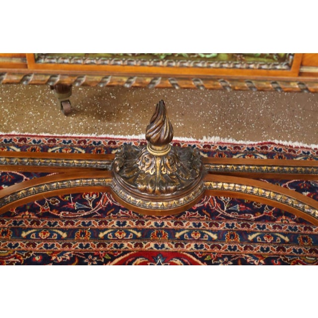 1920s French Louis XVI Style Marble Top Inlaid Satinwood & Walnut Buffet Sideboard For Sale - Image 11 of 18