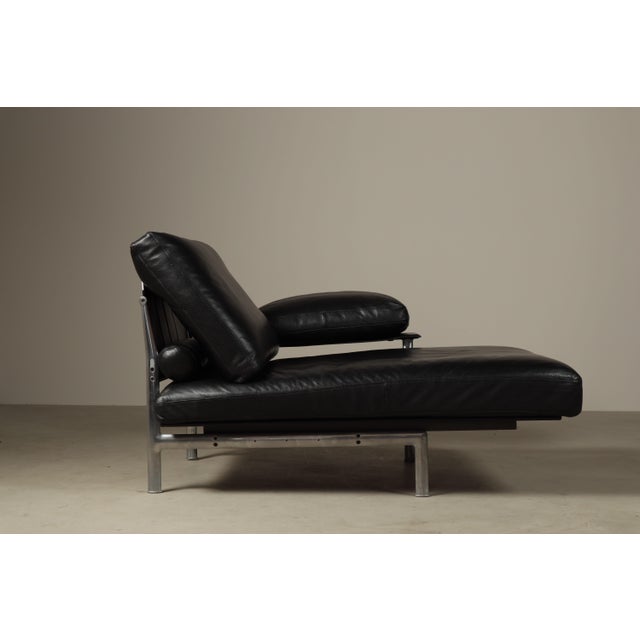 Diesis Chaise Lounge in Black Leather by Antonio Citterio and Paolo Nava for B&B Italia, 1980s For Sale - Image 9 of 16